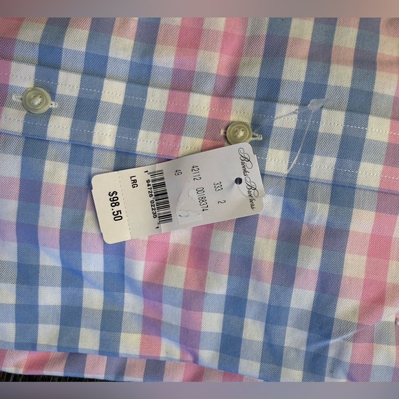 Brooks Brothers Blue & Pink Gingham Button-Down Shirt - Picture 3 of 3